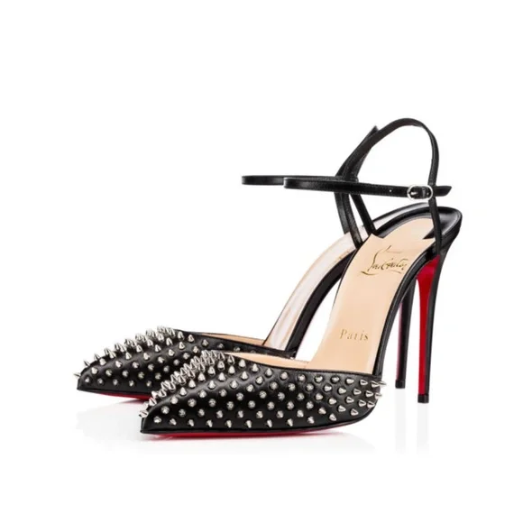 【Christian Louboutin】 Pyrasand 30 スパイク レザー ミュール Pyrasand - 30 mm Strappy sandals - Waxed calf leather